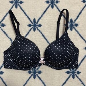 Victoria's Secret NWOT Body By Victoria Push Up Black Polka Dot Bra